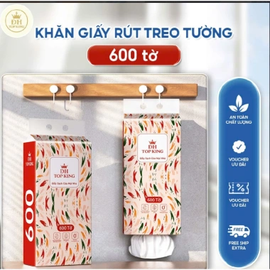 Khăn giấy rút DH TOP KING treo tường dập vân 5D - Siêu dai, mềm mịn, chỉ 100.000₫ (giá gốc 127.000₫) 6