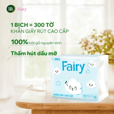 Khăn Giấy Rút Fairy Cloud 4 Lớp Thấm Hút Tốt, An Toàn Cho Da - 300 Tờ 5 Khăn Giấy Rút Fairy Cloud 4 Lớp Thấm Hút Tốt, An Toàn Cho Da - 300 Tờ 5