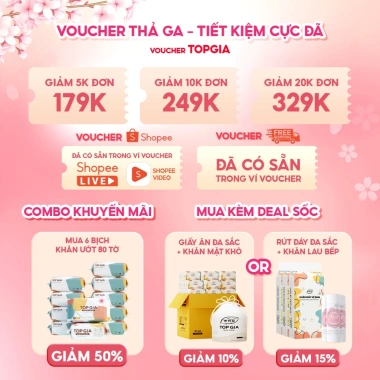 Khăn giấy rút Top Gia thùng 8 bịch treo tường - Siêu dai, mềm mịn, tiện lợi, 169k 9