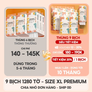 Khăn giấy rút Top Gia Thùng 9-12 Bịch Treo Tường Sz Lớn Siêu Dai Mềm Mịn - 54.880₫ 2