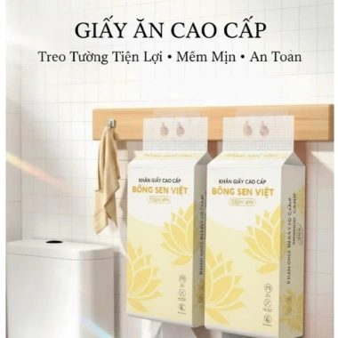 Khăn Giấy Rút Treo Tường Bông Sen Việt 1.280 Tờ - 5 Bịch + 4 Móc Treo, Giá Ưu Đãi 65.000₫ 2 Khăn Giấy Rút Treo Tường Bông Sen Việt 1.280 Tờ - 5 Bịch + 4 Móc Treo, Giá Ưu Đãi 65.000₫ 2