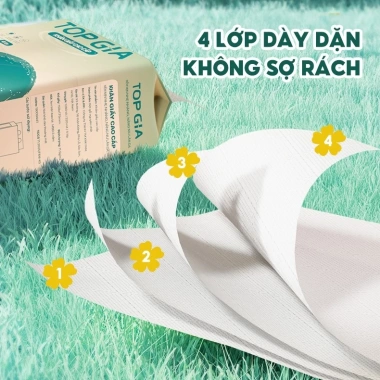 Khăn giấy rút treo tường TopGia 1.280 tờ Sắc Việt 4 lớp mềm mại tặng móc treo 4