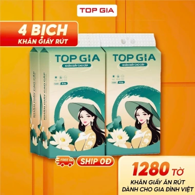 Khăn giấy rút treo tường TopGia Sắc Việt 1.280 tờ - Giấy vệ sinh, tặng móc, 109.000 10 Khăn giấy rút treo tường TopGia Sắc Việt 1.280 tờ - Giấy vệ sinh, tặng móc, 109.000 10