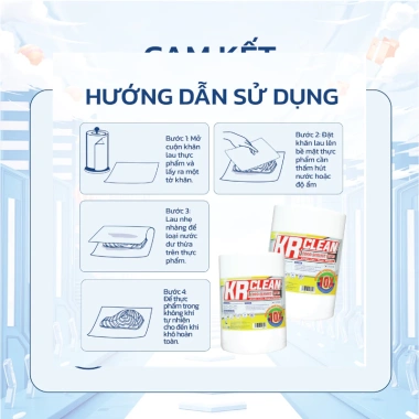 Khăn giấy thấm thực phẩm KRCLEAN 500 tờ 30x20cm - Thấm hút nước, cực dai, đa năng, chỉ 99.000₫