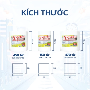 Khăn giấy thấm thực phẩm KRCLEAN 500 tờ 30x20cm - Thấm hút nước, cực dai, đa năng, chỉ 99.000₫