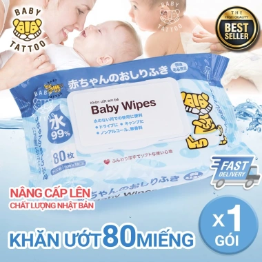 Khăn Giấy Ướt BABY TATTOO Cao Cấp Không Mùi Gói 80 Miếng - Giá Ưu Đãi 59.000 VND 10 Khăn Giấy Ướt BABY TATTOO Cao Cấp Không Mùi Gói 80 Miếng - Giá Ưu Đãi 59.000 VND 10