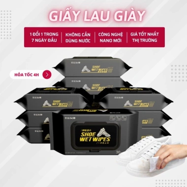 Khăn giấy ướt lau giày siêu tốc, nhỏ gọn bỏ túi - Giá chỉ 15.000đ, sạch nhanh