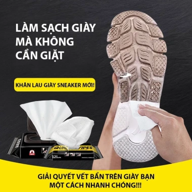 Khăn giấy ướt lau giày siêu tốc, nhỏ gọn bỏ túi - Giá chỉ 15.000đ, sạch nhanh
