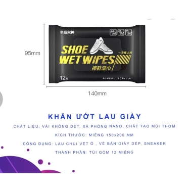 Khăn giấy ướt lau giày siêu tốc, nhỏ gọn bỏ túi - Giá chỉ 15.000đ, sạch nhanh