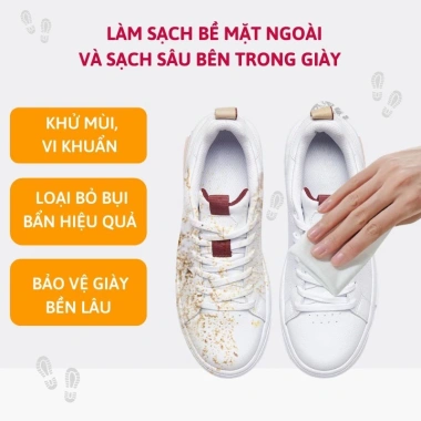 Khăn giấy ướt lau giày siêu tốc, nhỏ gọn bỏ túi - Vệ sinh nhanh 15.000 VND