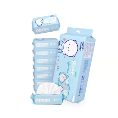 Khăn Giấy Ướt Mini 1 Set 8 Gói 64 Tờ An Toàn Da Dễ Thương, Bỏ Túi Đi Học Làm Du Lịch Tiện Lợi Giá 25.000 VND 9