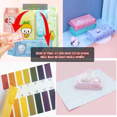 Khăn Giấy Ướt Mini 8 Gói Bỏ Túi Du Lịch Tiện Lợi - Bịch K302 Giá 29.700 VND 2