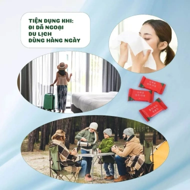 Khăn giấy ướt mini bỏ túi tiện lợi 64 khăn 8 gói - Không gây kích ứng da, độ ẩm cân bằng, chỉ 12.000₫ 9 Khăn giấy ướt mini bỏ túi tiện lợi 64 khăn 8 gói - Không gây kích ứng da, độ ẩm cân bằng, chỉ 12.000₫ 9
