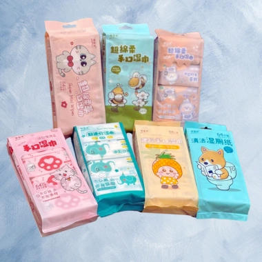 Khăn Giấy Ướt Mini Dễ Thương Bỏ Túi Tiện Lợi cho Trẻ Em Giá Chỉ 6.000₫