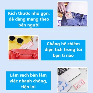 Khăn Giấy Ướt Mini Hoạt Hình Cao Cấp Bỏ Túi Tiện Lợi - Giá 19.900₫