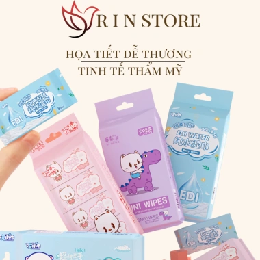 Khăn Giấy Ướt Mini Hoạt Hình Dễ Thương Bỏ Túi - Mềm Mịn Không Mùi Tiện RIN 25.500₫ 3 Khăn Giấy Ướt Mini Hoạt Hình Dễ Thương Bỏ Túi - Mềm Mịn Không Mùi Tiện RIN 25.500₫ 3