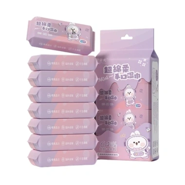 Khăn Giấy Ướt Mini Set 8 Gói 64 Tờ Bỏ Túi Tiện Lợi Cho Bé Giá Chỉ 28.000 VND