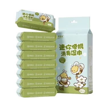Khăn Giấy Ướt Mini Set 8 Gói 64 Tờ Bỏ Túi Tiện Lợi Cho Bé Giá Chỉ 28.000 VND
