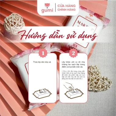 Khăn giấy ướt tẩy trang Gumi 25 tờ - Tinh chất dưa leo, giá 25.999 VND