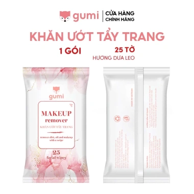 Khăn giấy ướt tẩy trang Gumi 25 tờ - Tinh chất dưa leo, giá 25.999 VND