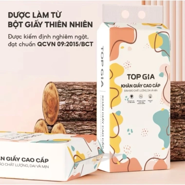 Khăn Giấy Vệ Sinh Treo Tường TopGia Đa Sắc 4 Lớp 1.280 Tờ Thùng 8 Bịch +3 Móc Treo Giá 115.000 VND 4