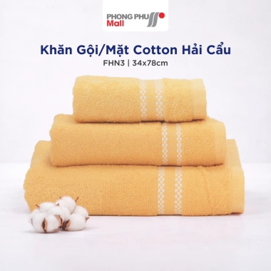 Khăn Gội/Mặt Cotton Hải Cẩu FHN3 34x78cm Siêu Mềm Mịn, Thấm Hút An Toàn Cho Da Nhạy Cảm Người Lớn - 31.000đ