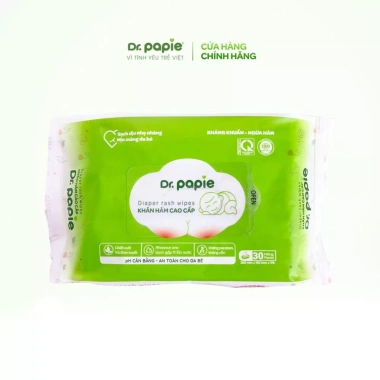 Khăn hăm cao cấp Dr.Papie 30 tờ - Giá chỉ 200k, giảm 56k, không bán 2