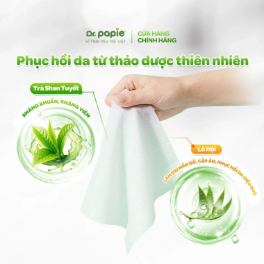 Khăn hăm Dr.Papie 80 tờ Phục hồi da hăm khử mùi nhẹ nhàng cho bé giá 65.000₫ 5 Khăn hăm Dr.Papie 80 tờ Phục hồi da hăm khử mùi nhẹ nhàng cho bé giá 65.000₫ 5