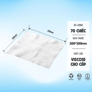 Khăn Khô Đa Năng 20x20cm 70 chiếc - Mềm Mại, Thấm Nước, Giá Ưu Đãi 89.000 VND 3