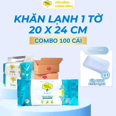 Khăn lạnh 1 tờ vải bi dày dặn 20x24cm hương Max Cool - Dùng cho nhà hàng, quán ăn, khách sạn, du lịch, chỉ 12.000 VND