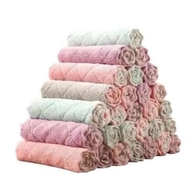 Khăn Lau Bếp Đa Năng 2 Mặt Siêu Thấm Nước, Mềm Mịn, Lau Sạch Dầu Mỡ 12.000đ 3