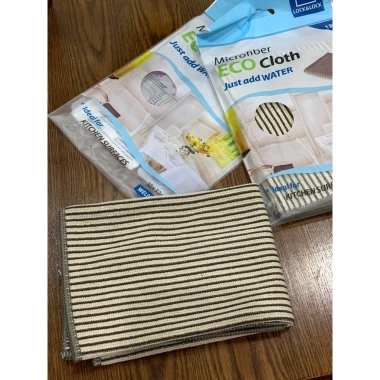 Khăn lau chùi đa năng Lock&Lock Microfiber WEL024GRY kẻ vàng nâu – Siêu thấm không bám, 45.000