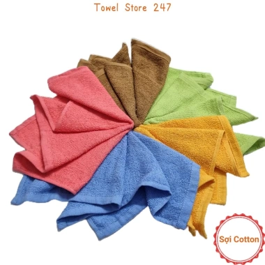 Khăn lau đa năng 100% cotton 30x30cm - Thấm nước, nhanh khô, nhiều màu, giá chỉ 28.900đ