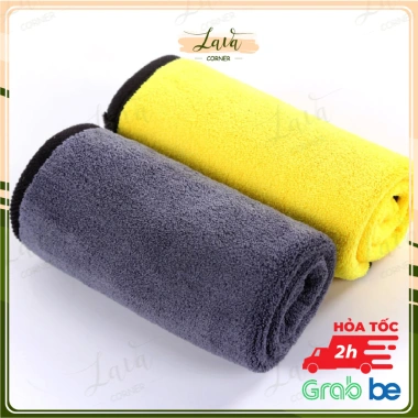 Khăn Lau Đa Năng 2 Mặt Vàng-Xám Siêu Thấm Cực Dày Không Đổ Lông Dành Cho Ô Tô Xe Hơi 8.900đ 4