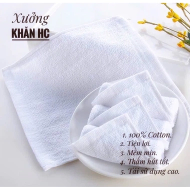 Khăn lau đa năng 30x30cm 2 mặt bông - Khăn mặt trẻ em, set 10c, giá 45.000đ