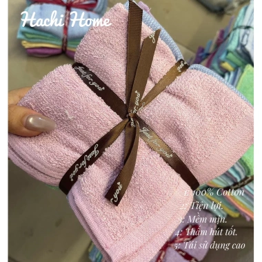 Khăn lau đa năng cotton 28x28cm - Set 10, mềm mịn, thấm hút tốt, không phai màu, giảm giá 44.000₫ 4