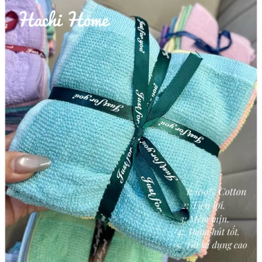 Khăn lau đa năng cotton 28x28cm - Set 10, mềm mịn, thấm hút tốt, không phai màu, giảm giá 44.000₫ 7