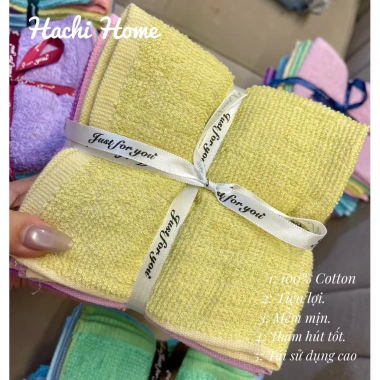 Khăn lau đa năng cotton 28x28cm - Set 10, mềm mịn, thấm hút tốt, không phai màu, giảm giá 44.000₫ 9