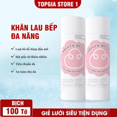 Khăn Lau Đa Năng Cuộn 100 Tờ Siêu Dai, Bản Lớn Giặt Tái Sử Dụng - Giá 63.000₫