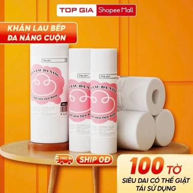 Khăn Lau Đa Năng Cuộn 100 tờ Top Gia Siêu Dai - Giặt Tái Sử Dụng, Giá 69.000đ