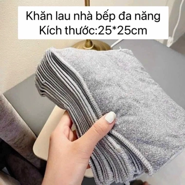 Khăn Lau Đa Năng Màu Xám 25x25cm Size To Cực Tiện Lợi Giá 20.000 Giảm 20%