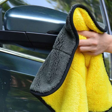 Khăn Lau Đa Năng Microfiber 2 Mặt Vàng Xám Siêu Thấm Cực Dày Không Đổ Lông Cho Ô Tô Xe Hơi Giá 10.000 VND 3