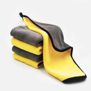 Khăn Lau Đa Năng Microfiber 2 Mặt Vàng Xám Siêu Thấm Cực Dày Không Đổ Lông Cho Ô Tô Xe Hơi Giá 10.000 VND 6