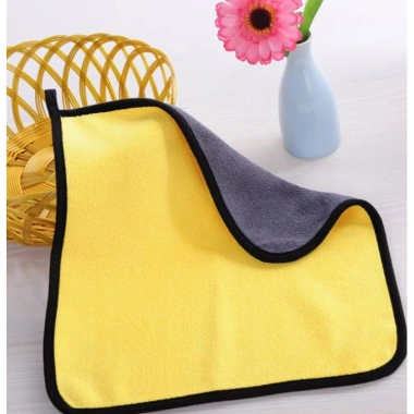 Khăn Lau Đa Năng Microfiber 2 Mặt Vàng - Xám Siêu Thấm, Cực Dày, Không Đổ Lông - Chuyên Dụng Ô Tô Xe Hơi, Giá 15.000₫ 5