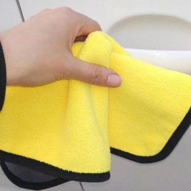 Khăn Lau Đa Năng Microfiber 2 Mặt Vàng Xám Siêu Thấm Dày Không Rụng Lông Chuyên Dụng Ô Tô - Giá 10.000 4