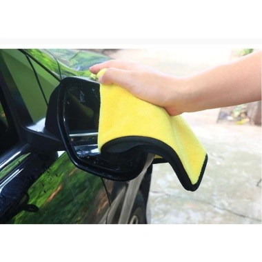 Khăn Lau Đa Năng Microfiber 2 Mặt Vàng Xám Siêu Thấm Không Đổ Lông Full Size Cho Ô Tô - 10.000₫