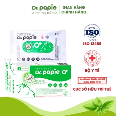 Khăn lau hạ sốt Dr.papie cho bé hạ nhiệt - Ngăn co giật, 25 gói, 149.000 Uni Baby 4