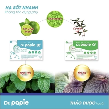 Khăn lau hạ sốt Dr.papie cho bé hạ nhiệt - Ngăn co giật, 25 gói, 149.000 Uni Baby 8