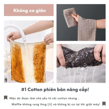 Khăn lau kính Waffe FEEKA microfiber có móc treo Không rụng lông, siêu xịn, 20.000₫