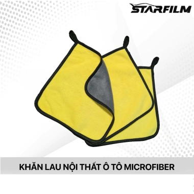 Khăn lau microfiber nội thất ô tô STARFILM đa năng - Siêu mềm, không xước, thấm nhanh, giá 5.000đ